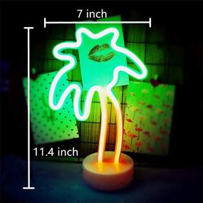 img 3 attached to Banshou Neon Palm Tree Sign: Illuminating LED Light Decoration for Children's Gifts, Kids' Room, Home, Parties, Tables, Office, and Weddings