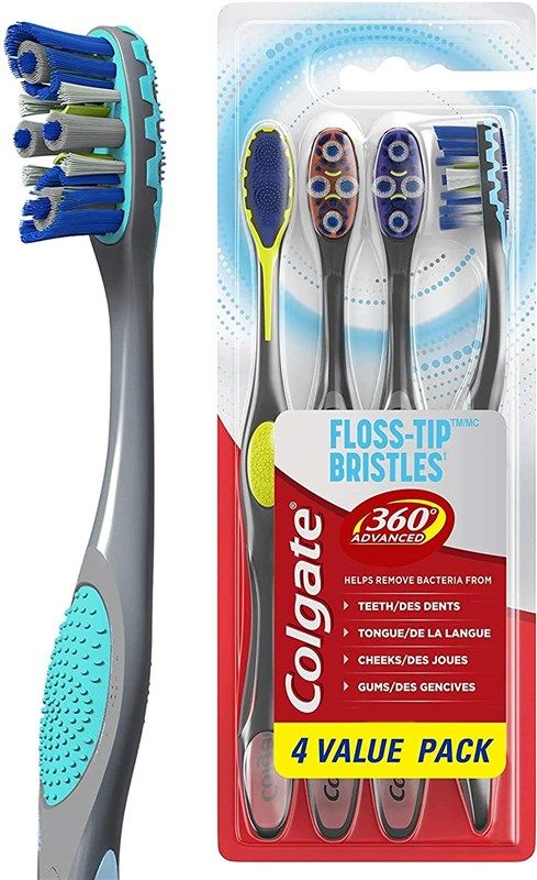 colgate advanced floss tip bristles toothbrush 로고