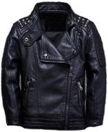 meeyou kids' motorcycle leather jacket - boys' clothing logo