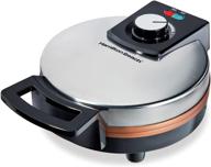 🧇 hamilton beach copper ceramic belgian waffle maker - stainless steel with browning control, non-stick plates, and indicator lights (26081) логотип