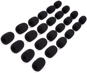 img 4 attached to 🎙️ 24-Pack Black Foam Windscreens for Lapel, Lavalier, and Headset Microphones - Mini Microphone Covers
