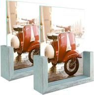 🖼️ horlimer 5x7 picture frames set of 2: rustic wooden base & tempered glass for tabletop display логотип