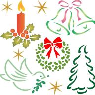 🎄 christmas decor stencil - 4.5 x 4.5 inch (s) | mix media layering card stencils for painting templates logo