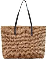 🏖️ stylish women's handmade straw woven tote - perfect for the beach logo