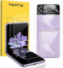 img 4 attached to 📱 Защитная пленка для экрана Samsung Galaxy Z Flip 3 2021 - YWXTW Улучшенная ультратонкая HD прозрачная пленка на всю поверхность из гибкого ТПУ, 8 штук (Прозрачная)