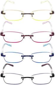 img 3 attached to 👓 CRGATV 4-Pack Rimless Tinted Reading Glasses: Stylish Women's Blue Light Blocking Readers (+2.75 Magnification) - Anti UV/Eye Strain/Glare