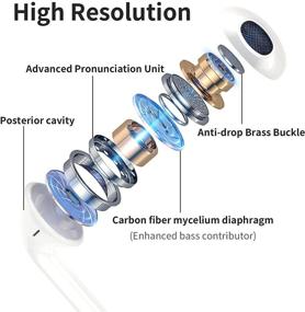 img 3 attached to 🎧 Беспроводные Bluetooth наушники с шумоподавлением, встроенным микрофоном и регулировкой громкости, совместимые с iPhone 12/12 Pro/11/11 Pro/XR/XS Max/X/8 Plus (2 штуки)