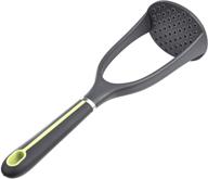 🔽 grey and green soft grip nylon potato masher by amazon basics logo