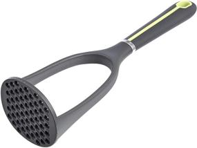 img 1 attached to 🔽 Grey and Green Soft Grip Nylon Potato Masher by Amazon Basics