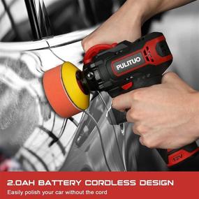 img 3 attached to 🚗 PULITUO 12V Cordless Car Buffer Polisher, 3 inch Polisher for Car Detailing with Variable Speeds 0-2600/7800 RPM, 2.0Ah Battery & Fast Charger, Including 13 Pcs