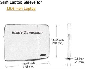 img 3 attached to 👝 Hseok 15.6-Inch Laptop Case Sleeve, Eco-Friendly Spill-Resistant Cover for 15.4-Inch MacBook Pro 2012 A1286, MacBook Pro Retina 2012-2015 A1398 and Majority of 15.6-Inch Laptops, Linen Grey &amp; Blue