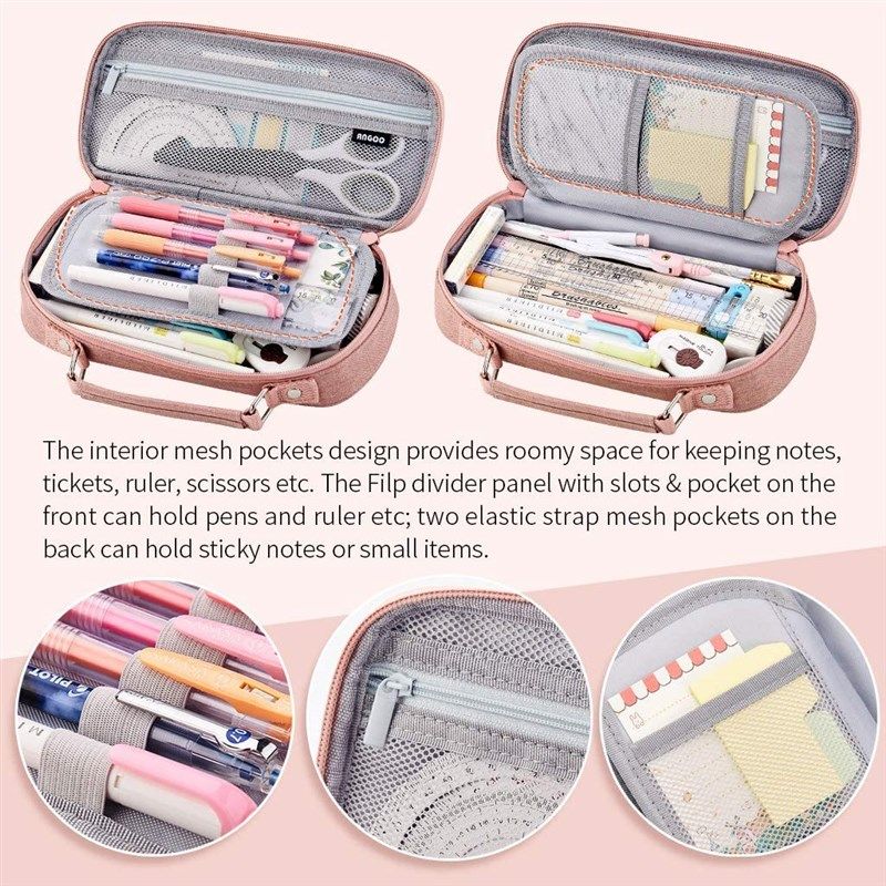 🎒 EASTHILL Large Capacity Pencil Case for College School…