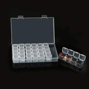 img 1 attached to Versatile 8-Pack Jewelry Box with Movable Dividers - Storage Solution for Cross Stitch Accessories, Nails, Sewing Supplies, and More!