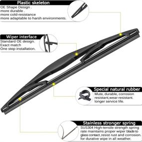 img 1 attached to 🔧 High-Quality AUTOBOO Rear Windshield Wiper Arm Blade for 2002-2016 Subaru Forester, Impreza, Legacy, and Outback - Factory OE Style