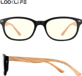 img 3 attached to 👓 LOOKLIFE Blue Light Reading Glasses 5 Pack for Women and Men - Stylish Wood-Look Frames with Spring Hinges