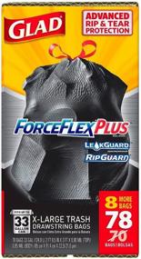 img 2 attached to 🗑️ Glad ForceFlex Extra Strong Drawstring 33 Gallon Trash Bags - Tear Resistant and Extra Large - 78 Count