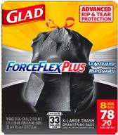 🗑️ glad forceflex extra strong drawstring 33 gallon trash bags - tear resistant and extra large - 78 count logo