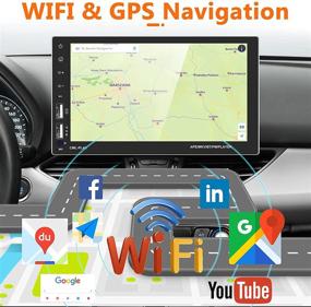 img 2 attached to 🚗 7 Inch Double Din Android Car Navigation Stereo with Bluetooth, Touchscreen, WiFi, FM Radio, Mirror Link, Dual USB, AUX, TF Card Input Port, Backup Camera Included