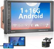 🚗 7 inch double din android car navigation stereo with bluetooth, touchscreen, wifi, fm radio, mirror link, dual usb, aux, tf card input port, backup camera included logo