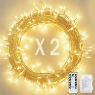 ✨ filfom battery operated string lights: 2 pack 36ft 100 led fairy lights with remote – waterproof twinkle lights for indoor & outdoor use логотип