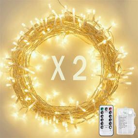 img 4 attached to ✨ FilFom Battery Operated String Lights: 2 Pack 36ft 100 LED Fairy Lights With Remote – Waterproof Twinkle Lights for Indoor & Outdoor Use