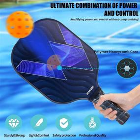 img 2 attached to 🏓 Versatile Composite Pickleball Paddles Set: Graphite Carbon Fiber Polypropylene Honeycomb Core Rackets Kit with 4 Balls & Portable Bag - Perfect for Men and Women, Indoor or Outdoor Play