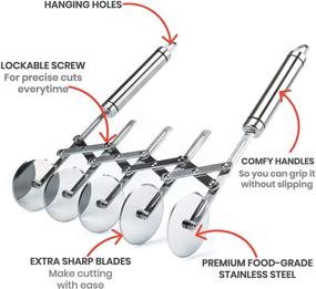 img 3 attached to 🍕 Oleex All-Dough Pastry Cutter Set: 5 Wheel Dough Cutter & Dual Fluted Ravioli/Pizza Cutter Wheel - Versatile Brownie Cutter, Pasta Maker, Noodle Cutter & Stainless Steel Pizza Slicer