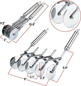 img 2 attached to 🍕 Oleex All-Dough Pastry Cutter Set: 5 Wheel Dough Cutter & Dual Fluted Ravioli/Pizza Cutter Wheel - Versatile Brownie Cutter, Pasta Maker, Noodle Cutter & Stainless Steel Pizza Slicer