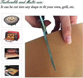 img 3 attached to 🔥 OSVINO Set of 5 Non-Stick Copper Grill Mats for Gas Charcoal Electric Grills - Reusable, Easy to Clean Outdoor Sheets