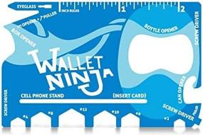 img 2 attached to 🔧 Convenience at your Fingertips with the Wallet Ninja 18 in 1 Credit Card Multi-Tool in Baby Blue!