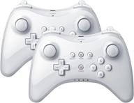🎮 qumox 2x white wireless bluetooth remote u pro controller gamepad for nintendo wii u - enhanced gaming experience! logo