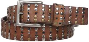 img 4 attached to Vintage Leather Men's Accessories with Cowhide Circle Stud Embellishments