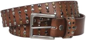 img 3 attached to Vintage Leather Men's Accessories with Cowhide Circle Stud Embellishments