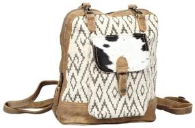 img 2 attached to Stylish and Sustainable: Myra Bag Upcycled Cowhide Backpack Backpacks