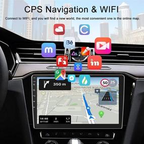 img 2 attached to 🚗 Высокопроизводительный 10.1-дюймовый Android автомобильный стерео с GPS и сенсорным экраном - FM/WiFi/Зеркальная связь - Bluetooth - Камера заднего вида + микрофон