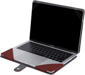 img 1 attached to 🔴 MOSISO PU Leather Case for MacBook Air 13 (2021-2018 A2337 M1 A2179 A1932) and MacBook Pro 13 (2021-2016 A2338 M1 A2251 A2289 A2159 A1989 A1706 A1708) - Claret Red Folio Protective Stand Cover