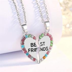 img 3 attached to 👯 ELOI Best Friend Heart Necklaces 2 Piece Set - 18 Inch Gifts for Teen Girls