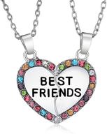 👯 eloi best friend heart necklaces 2 piece set - 18 inch gifts for teen girls logo