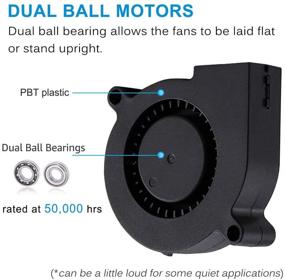 img 1 attached to 📸 GDSTIME 2-пак Blower Fan 50 мм x 15 мм 12V 5015 с двумя шариковыми подшипниками без щетки, охлаждающий турбо-вентилятор постоянного тока с двухконтактным кабелем длиной 39 дюймов для аксессуаров 3D-принтера