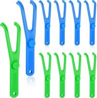 reusable flosser handle set - 10 pieces dental floss holder for effective oral clearing and easy flossing logo