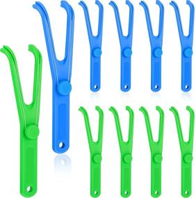 img 4 attached to Reusable Flosser Handle Set - 10 Pieces Dental Floss Holder for Effective Oral Clearing and Easy Flossing