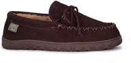 rjs fuzzies sheepskin moccasins chestnut men's shoes for loafers & slip-ons logo