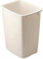🗑️ rubbermaid small kitchen bathroom trash can: under-sink waste basket, 9 gallon, plastic beige logo