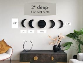 img 3 attached to 🌙 EOKI 5pc Moon Phase Shelf Set: Stylish Crescent Moon Wall Decor for Crystal Display and Bedroom Storage (Black)