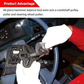 img 1 attached to 🛠️ Essential 46-Piece Tool Kit: A ABIGAIL Harmonic Balancer Puller with Flywheel & Crankshaft Pulley Removal, Steering Wheel Pulling Set, Pulley Yoke Crank