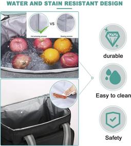 img 1 attached to 🥪 Potentcera Large Grey Lunch Bag - Reusable Insulated Lunch Box Cooler Tote for Office School Picnic Beach - 24 Can Capacity (15L) - Men's and Women's Lunch Tote Bag