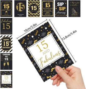 img 3 attached to 🎉 Premium Set of 20 Gold and Black Happy 15th Birthday Juice Bottle Labels Stickers - Perfect Party Decorations for 15 Years Celebration!