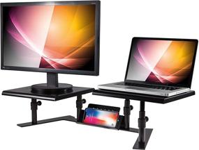 img 2 attached to 💻 Allsop 31883 Metal Art ErgoTwin Dual Monitor Stand: Organize and Optimize Your Workspace!