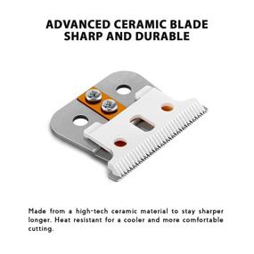 img 2 attached to KBDS T Outliner Replacement Blades-Ceramic T Blade + Silver Steel Blade, T Outliner Blade Replacement for 04521 Hair Trimmer