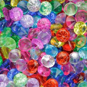 img 3 attached to Entervending Acrylic Pirate Treasure Gems - 171 Pcs Assorted Jewels and Gems - Table Scatter Plastic Crystals - Colorful Stones for Vases - Aquarium Decor Bulk